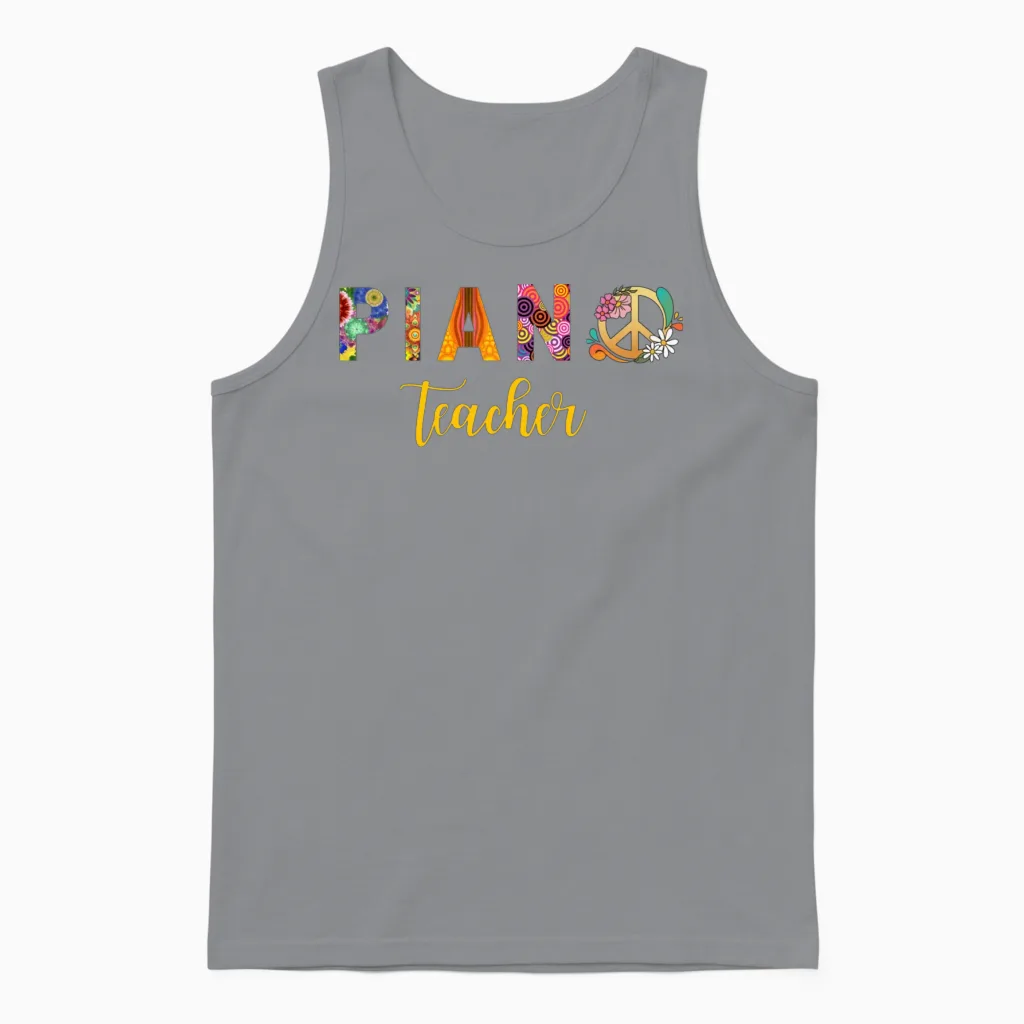 Retro Piano Teacher Teachers Unisex Tank Top - Sport Grey