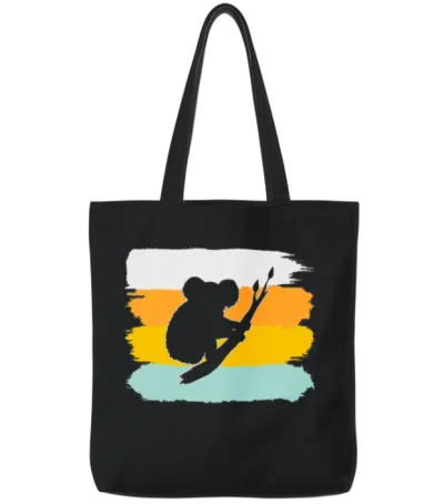 Koala Retro Tote Bags - Black