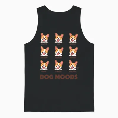 Dog Moods Unisex Tank Top - Black