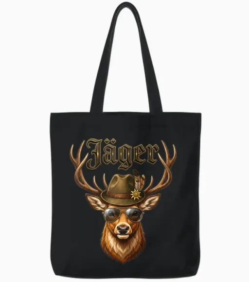 Fancy Dress Hunting Tote Bags in Black