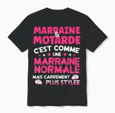 Marraine Et Motarde Cadeau Marraine Plus Stylée Femme Unisex T-Shirt - Black