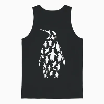 Penguin Penguins Silhouette Unisex Tank Top - Black