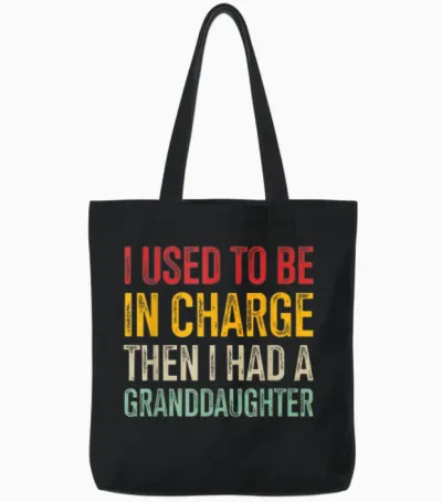 I Used to Be in Charge Then I Had a Granddaughter Tote Bags - Black