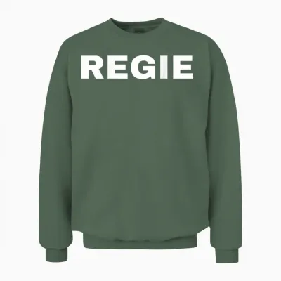 Regie (back) T-Shirt, Black Unisex Sweatshirt - Military Green