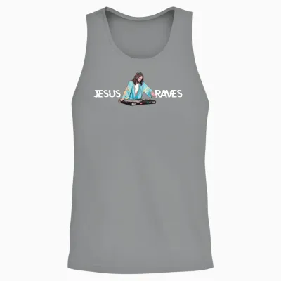 Jesus Raves Dj Rave Techno Edm Party Festival Unisex Tank Top - Sport Grey