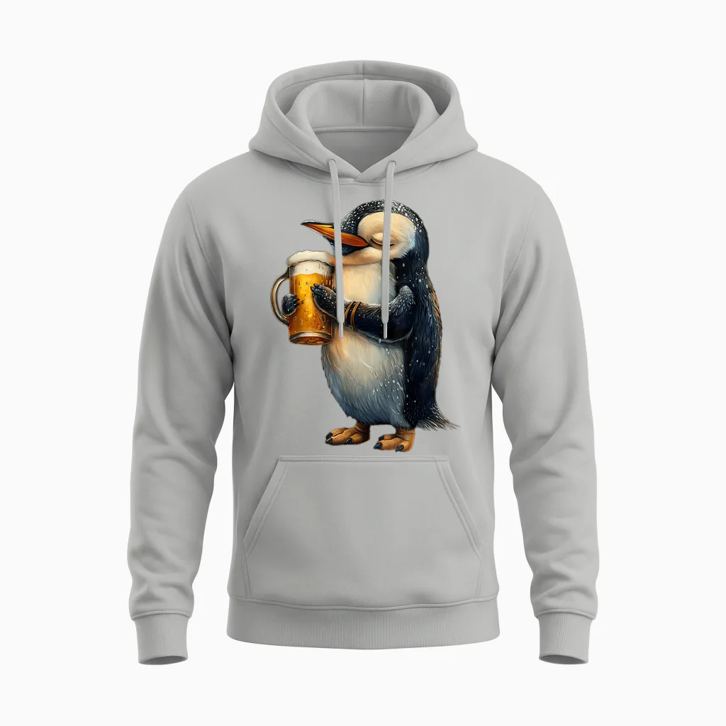 Pinguin Bier Unisex Hoodie in Ash