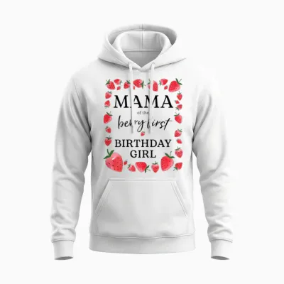 Mama Von the Berry Mädchen Zum Ersten Geburtstag Sweet One Strawberry Unisex Hoodie - White
