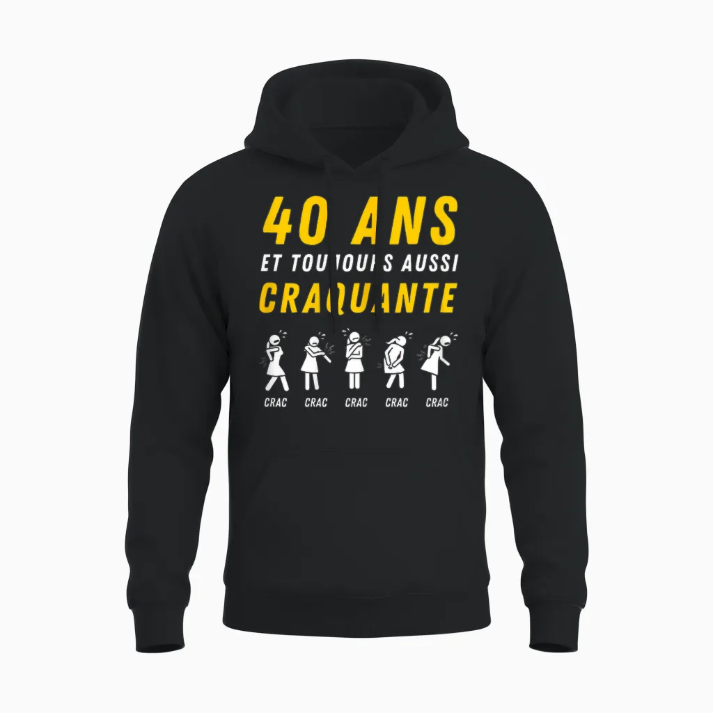 Gift Idea Drole Humour 40 Ans 1986 Anniversaire Femme Unisex Hoodie in Black