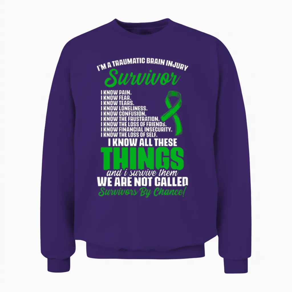 Traumatic Brain Injury Survivor Support Tbi Surviv Unisex Sweatshirt in Purple