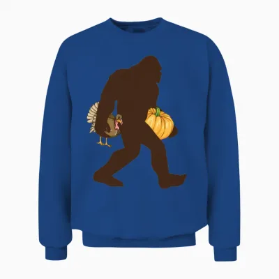 Bigfoot Thanksgiving Funny Thanksgiving Bigfoot Unisex Sweatshirt - Royal