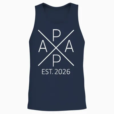 Papa Est. 2026 Dad Since 2026 Papa 2026 Unisex Tank Top - Navy