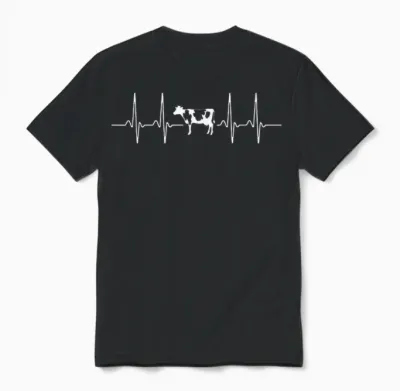 Battement De Cœur De Vache éleveur De Vaches Unisex T-Shirt - Black