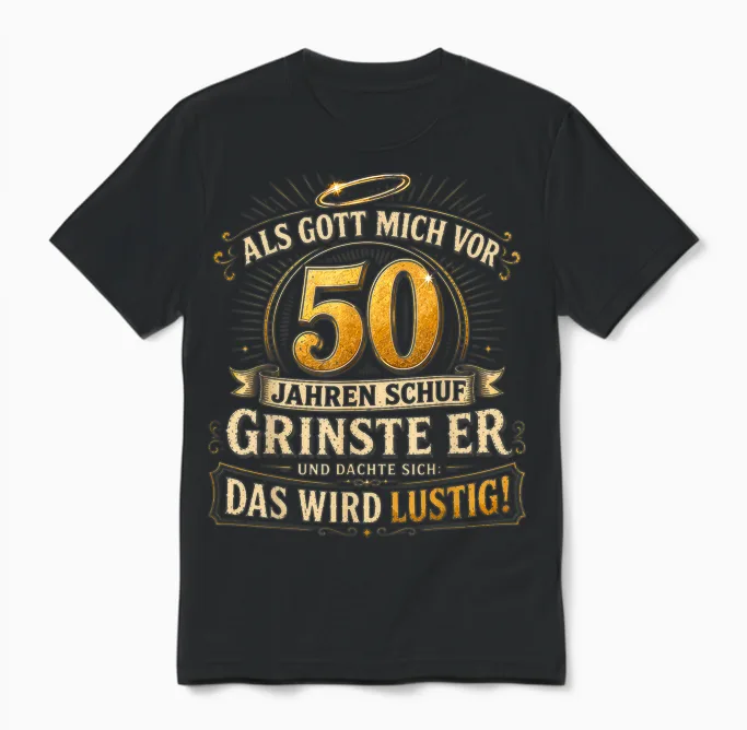 50. Geburtstag Mann Frau 50 Jahre Deko 1976 Geschenk Lustig Unisex T-Shirt in Black