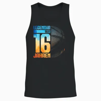 16. Geburtstag Retro Basketball Spieler 16 Jahre Junge Jungs Unisex Tank Top - Black
