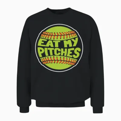 Softball Funny Unisex Sweatshirt - Black