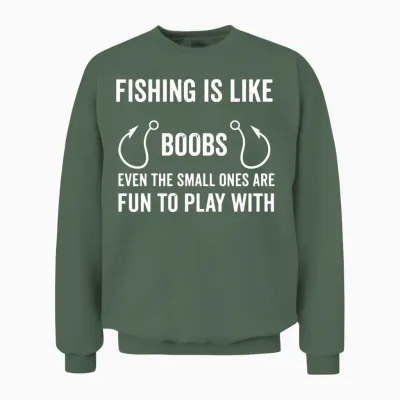 Funny Fishing Unisex Sweatshirt - Military Green