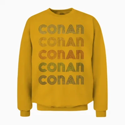 Love Heart Conan Tee Grunge Vintage Style Black Conan Unisex Sweatshirt - Gold