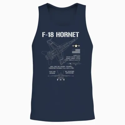 F-18 Hornet Fighter Jet Specs Militärflugzeug F18 Hornet Unisex Tank Top - Navy