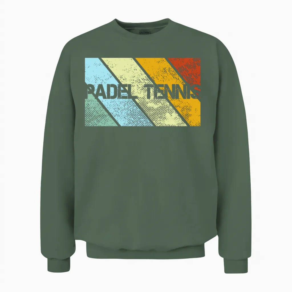 Padel Tennis Retro Unisex Sweatshirt in Military Green