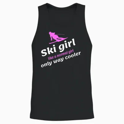 Ski Girl - Like a Regular Girl, Only Way Cooler Unisex Tank Top - Black
