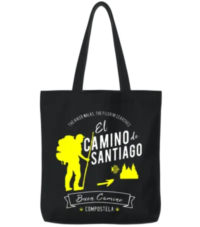 El Camino De Santiago Compostela Spain Pilgrim Tote Bags - Black