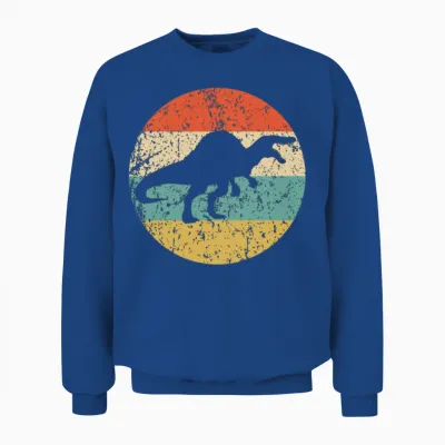 Spinosaurus Silhouette Retro Dinosaur Unisex Sweatshirt - Royal
