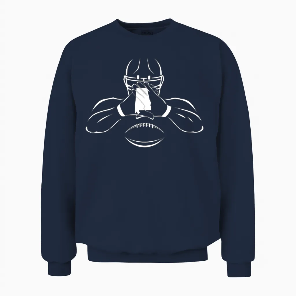 Alabama Football Crossed Gloves Unisex Sweatshirt in Navy
