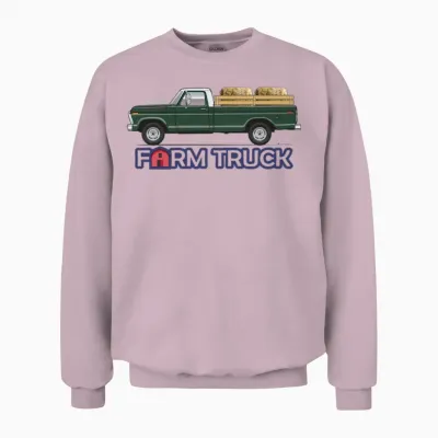 Farm Truck Mallard Green Unisex Sweatshirt - Light Pink