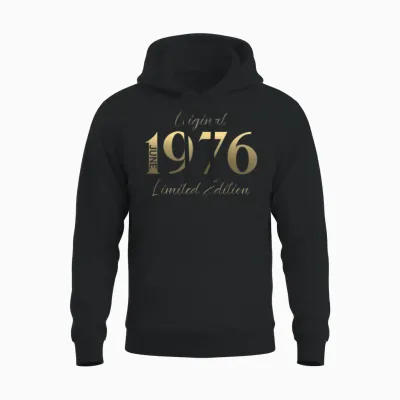 50 Ans Anniversaire Homme Cadeau Juin 1976 Vintage Unisex Hoodie - Black