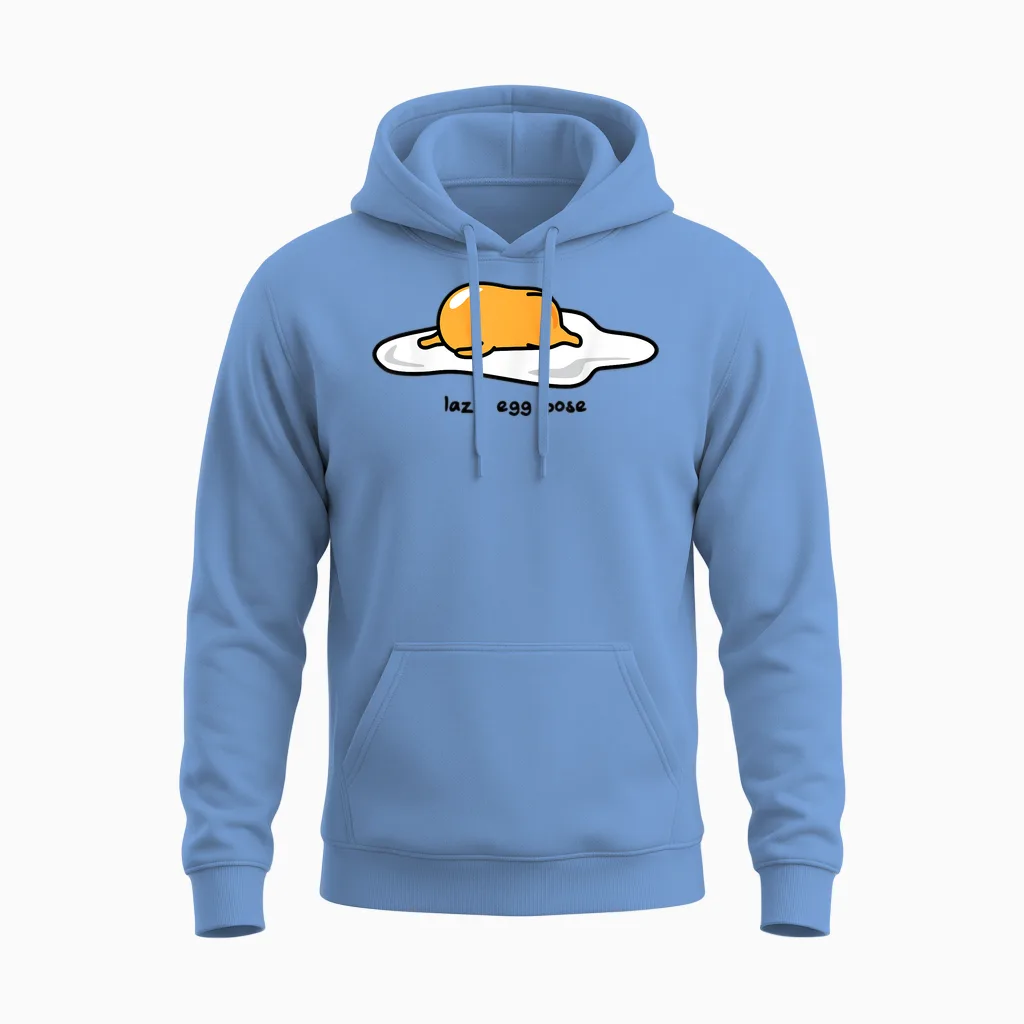 Gudetama the Lazy Egg Yoga Pose T-Shirt Small Unisex Hoodie in Carolina Blue