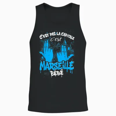 C'est Pas La Capitale C'est Marseille Unisex Tank Top - Black