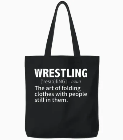 Wrestling Definition Funny Tote Bags - Black