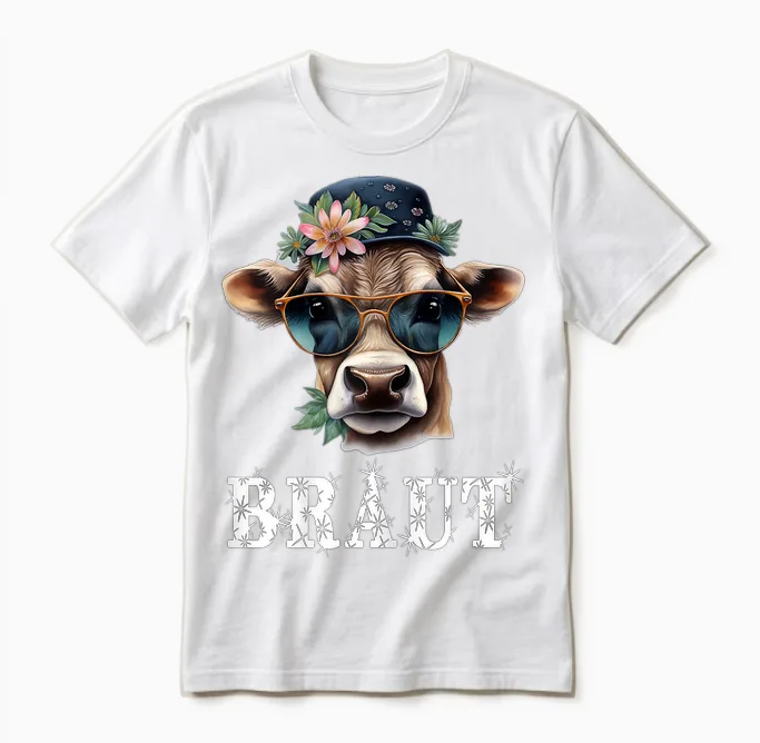 Jga T-Shirt Braut Kuh Jga Junggesellinnenabschied Bauern Unisex T-Shirt in White