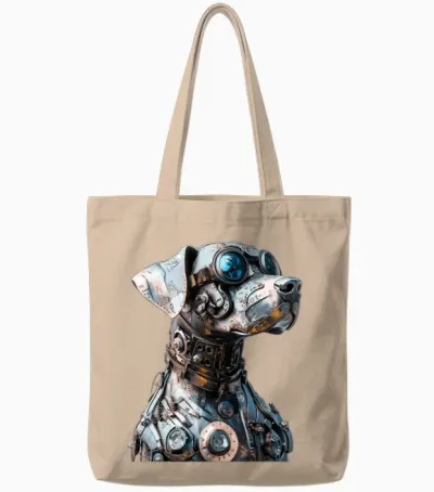 Ai Dog Tote Bags - Natural