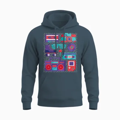 Retro Vibes Unisex Hoodie - Dark Heather