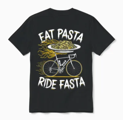 Eat Pasta Ride Fasta Unisex T-Shirt - Black