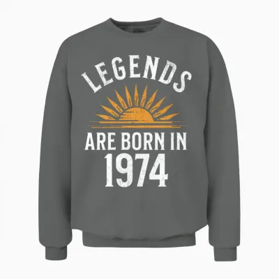 Legends Are Born in 1974 – Gift Idea Unisex Sweatshirt - Graphite Heather