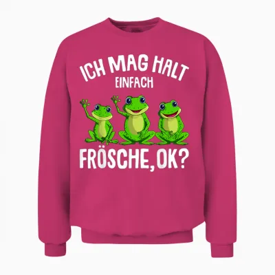 Frosch Ich Mag Halt Frösche Damen Mädchen Kinder Unisex Sweatshirt - Heliconia