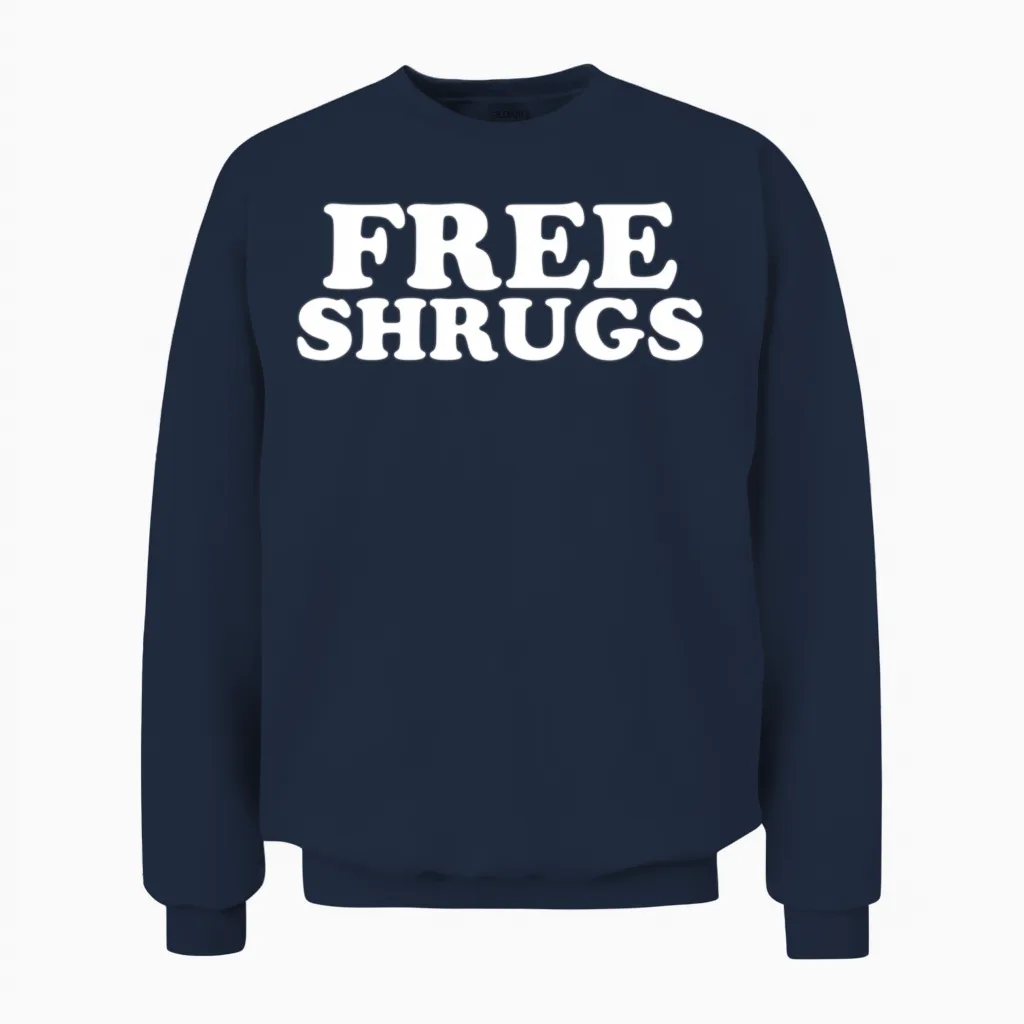 Free Shrugs Hug Unisex Sweatshirt in Navy