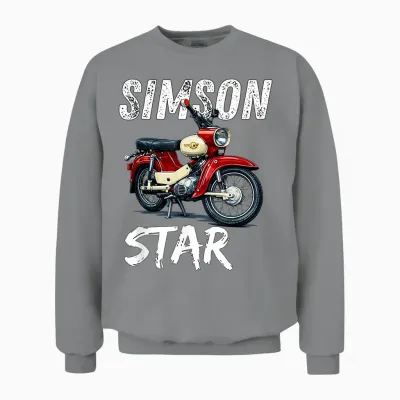Simson Sr4-2 Star Mofa Kult Motorrad Ddr Klassiker Retro Unisex Sweatshirt - Sport Grey