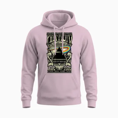 Tournée Pink Floyd 1973 De Dark Side of the Moon Unisex Hoodie - Light Pink