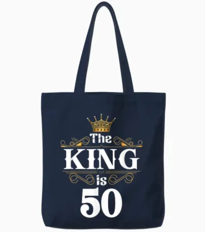 50 Ans Anniversaire Roi Vintage Anniversaire 50 Ans Homme Tote Bags - Navy
