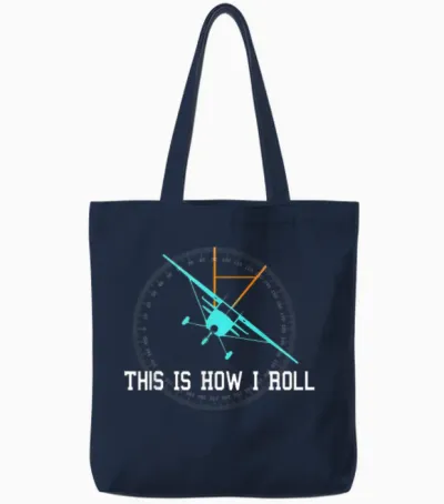 This Is How We Roll Pilot Shirt Funny Airplane Aircraft Tees Tote Bags - Navy