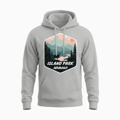 Island Park Idaho Id Mountains Hike Hiking Unisex Hoodie - Ash