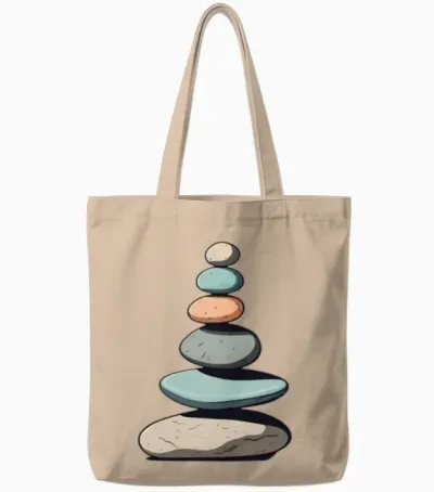 Balance Stone Tote Bags - Natural