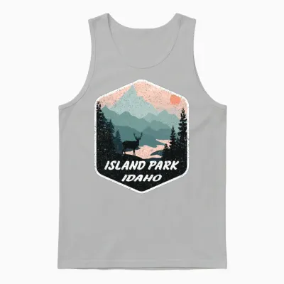 Island Park Idaho Id Mountains Hike Hiking Unisex Tank Top - Ash