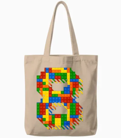 Bausteine 8 Jahre Alte Bausteine 8. Geburtstag Tote Bags - Natural