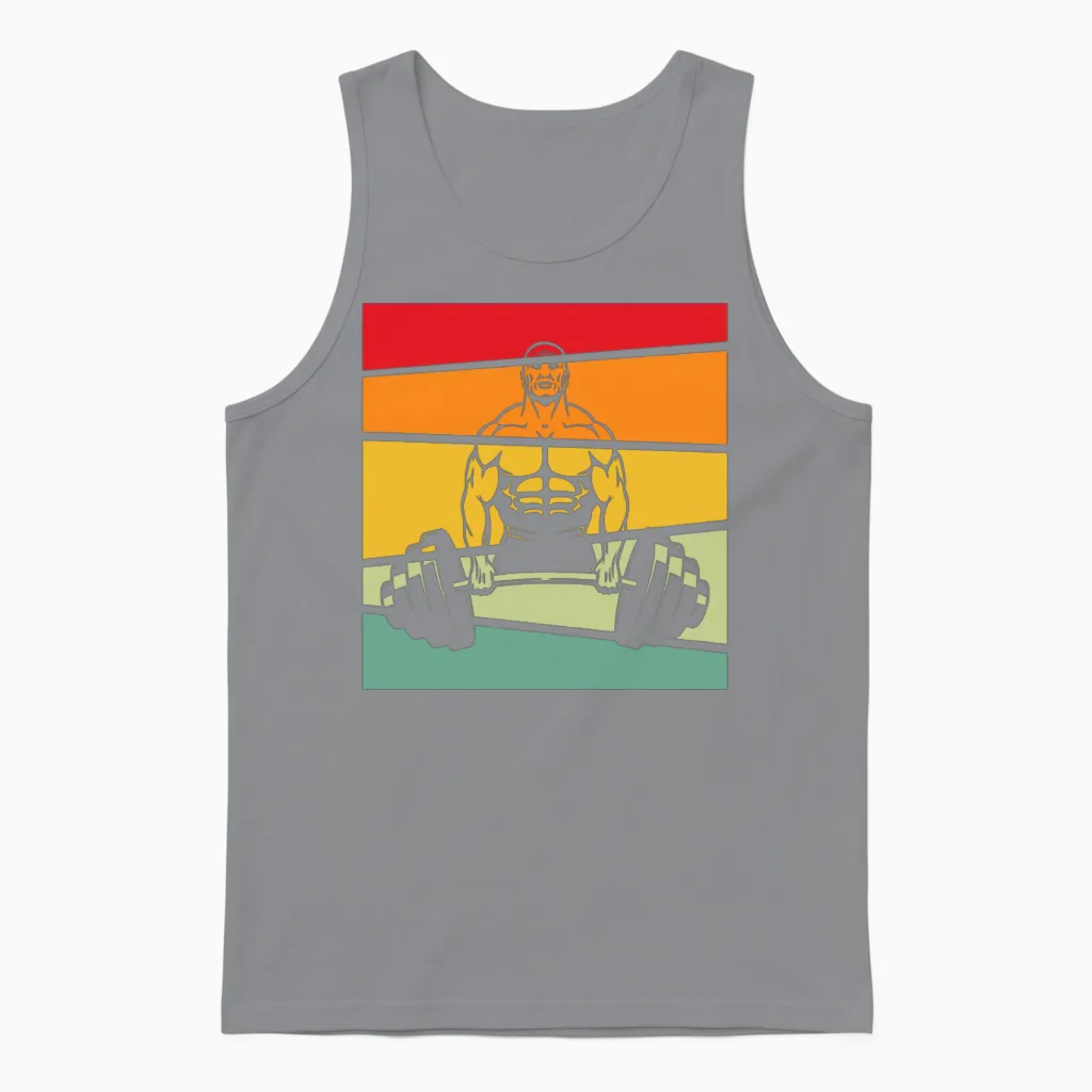 Body Building Retro Unisex Tank Top in Sport Grey