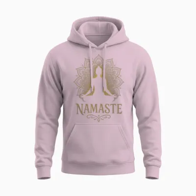 Namaste - Yoga Meditation Peace Buddha Namaste Unisex Hoodie - Light Pink