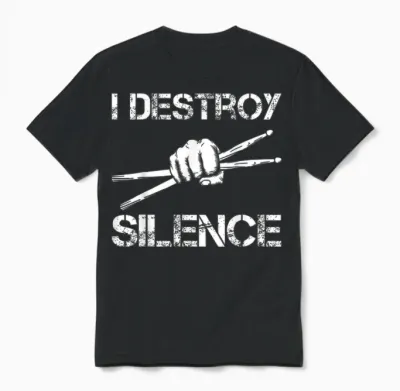 Drummer Art Drumsticks Men Women Drum Set Drumming Lovers Unisex T-Shirt - Black